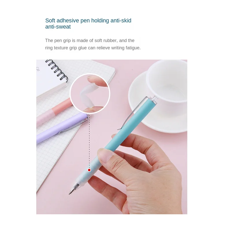 Шариковые ручки 6 шт. ручка-0,5 мм черные шариковые ручки с мягкой ручкой, серебряный зажим и черные чернила для письма