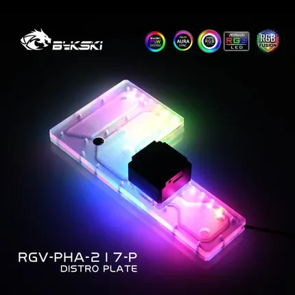 

Дистро-плита Bykski для корпуса Phanteks 217EX, акриловый резервуарный насос RGB для водяного охлаждения ПК, 12 В/5 В RGB SYNC, RGV-PHA-217-P