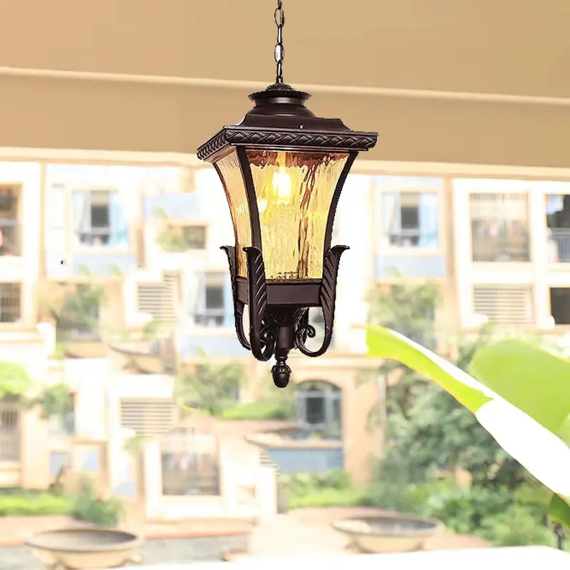 

Europe Outdoor Hang Light Retro Garden Balcony Pendant Lamp Hotel Restaurant Decoration Lighting Study Villa Bra Yard Luminaria