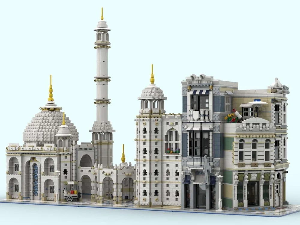 7048PCS Majestic Mosque Dome And Urban Corner Modular Building Block Set With Intricate Architecture Creative Home Decor Display