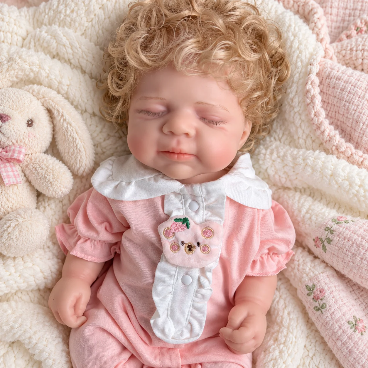 20 Inch Full Body Solid Silicone Reborn Baby Girl Doll With Rooted Hair Open‑Mouth Lifelike Newborn Collectible Display Gift