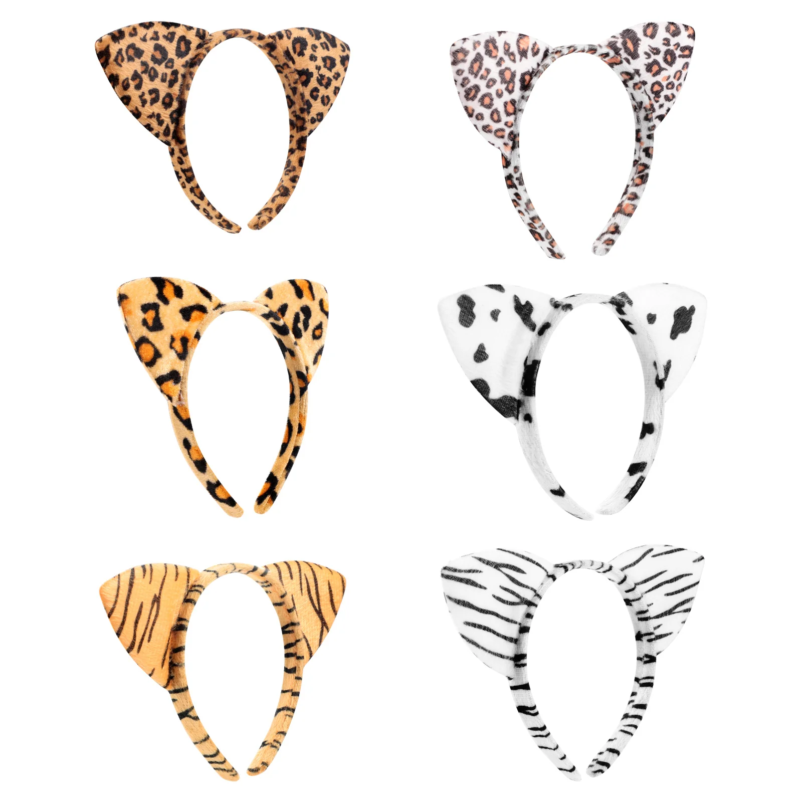 

6 Pcs Cosplay Headdress Hair Bands Cartoon Headbands Leopard Print Animals Hoops Child