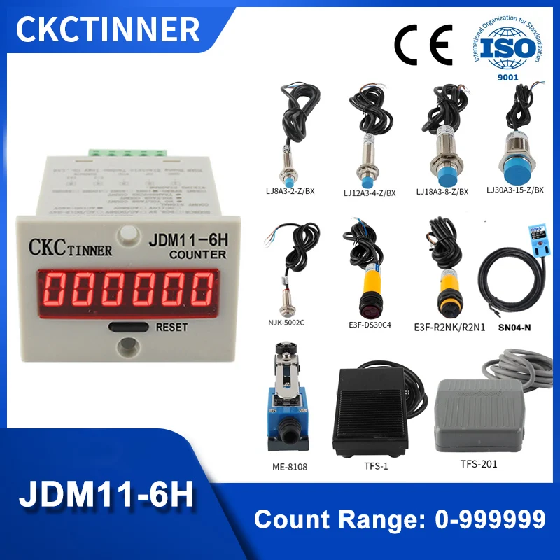 

Digital Counter JDM11-6H Electronic Industrial Counter with Proximity Switch NPN LJ12A3 LJ18A3 E3F-30C4 PL05-N SN04 Foot Switch