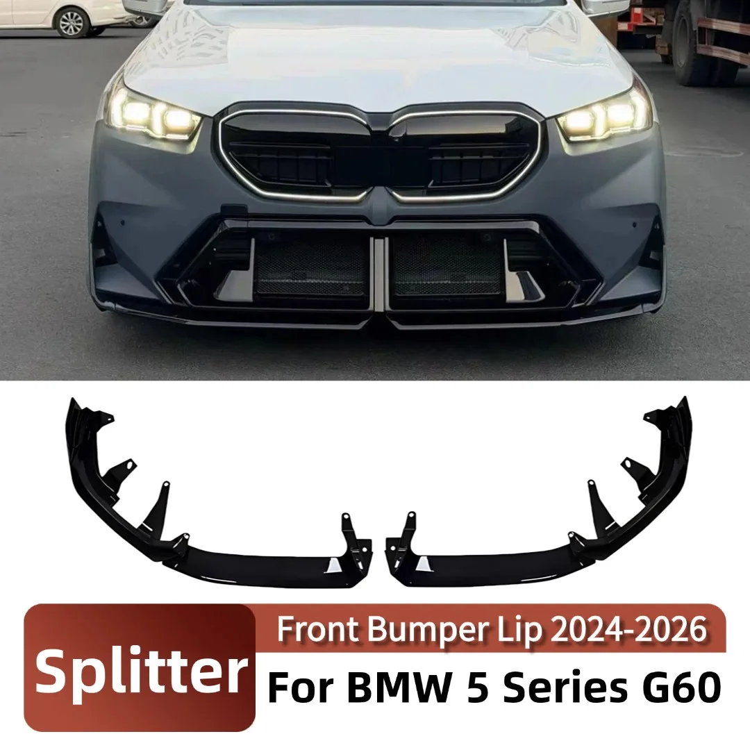 Air Dam Front Guard Bumper Lip Chin Deflector Splitter Exterior Parts Trim MP Style For BMW 5 Serise G60 G68 M Sport 2024-2026
