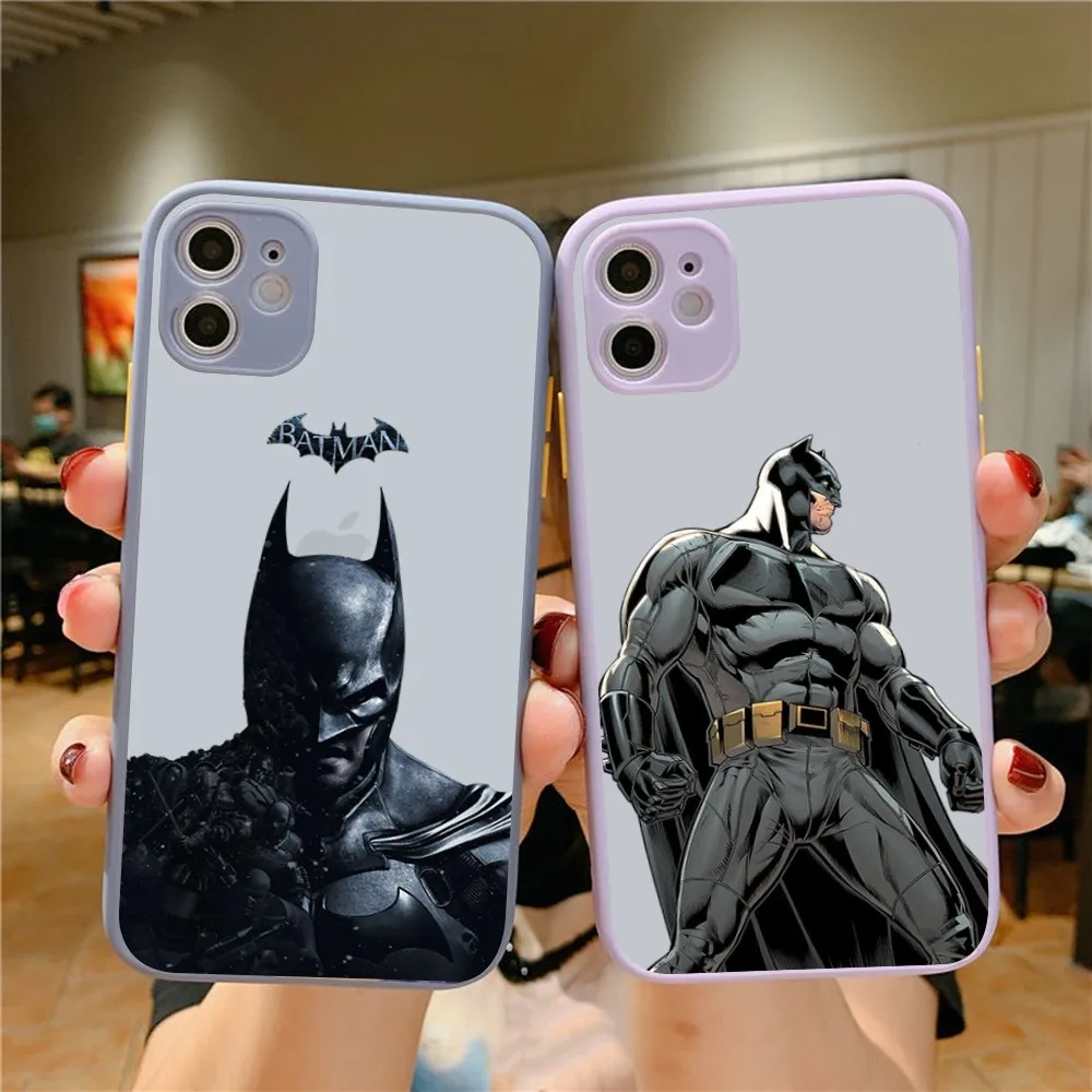 Cool B-Bat-mans Phone Case For IPhone 14 11 12 13 Mini Pro Max 8 7 Plus X XR XS MAX Translucent Matte Cover