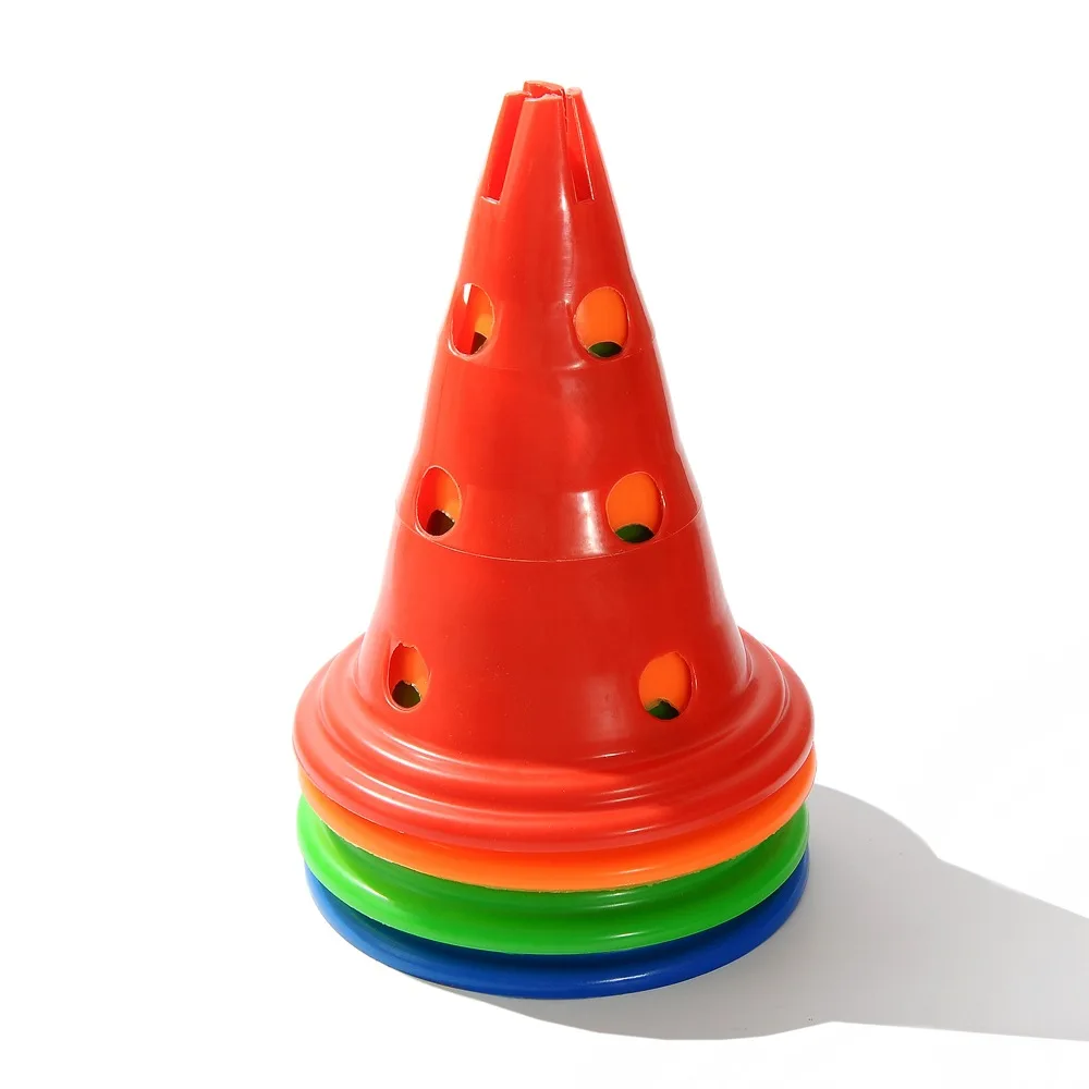 

1 PC Football Training Sign Cone 30cm Barrier Marker with Holes PE Anti-slip Wear-proof Outdoor Agility Practicing Logo Bucket