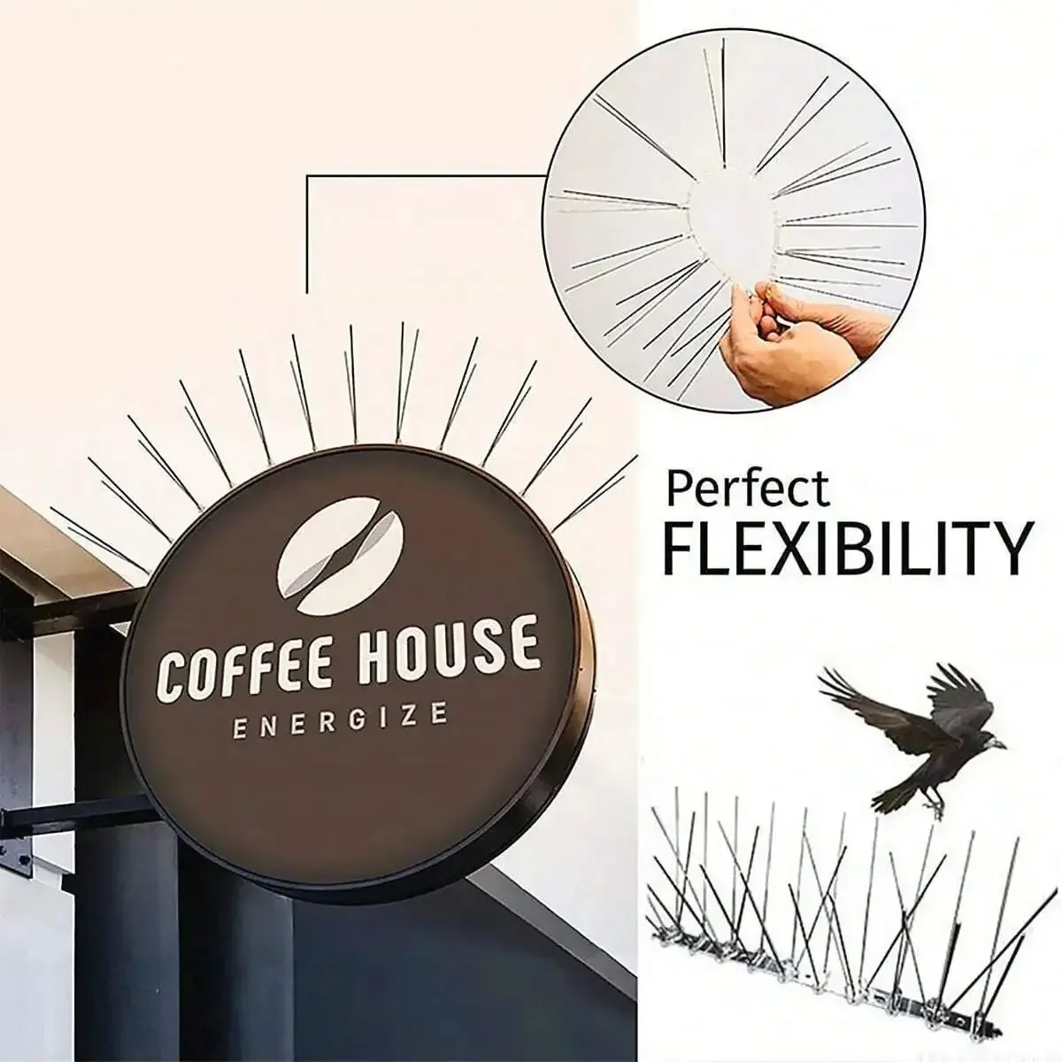 

Шипы для голубей, набор отпугивателей птиц из нержавеющей стали, отпугиватель птиц, голубей, белка, репеллент для кошек для садового забора, крыши