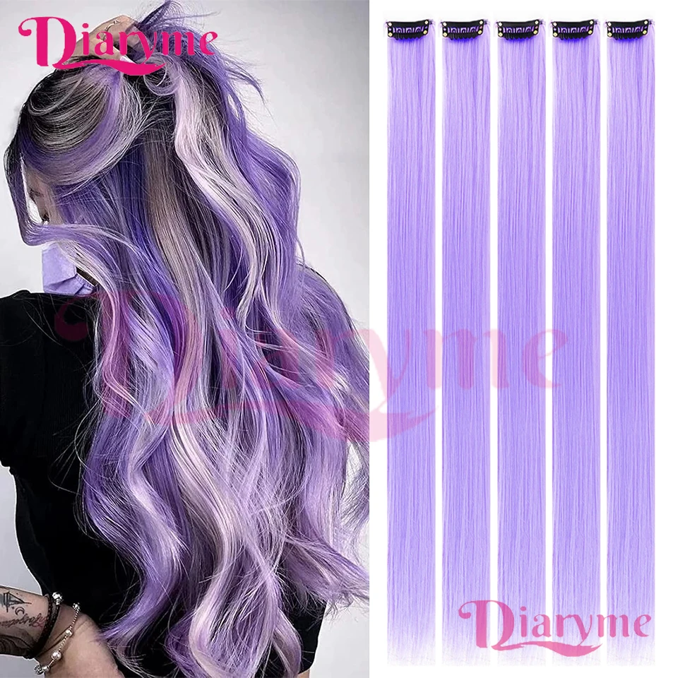 Perruque d'extension de cheveux synthétiques de couleur, 5 pièces, Style Clip BB, adaptée aux filles et aux dames, vêtements de vacances