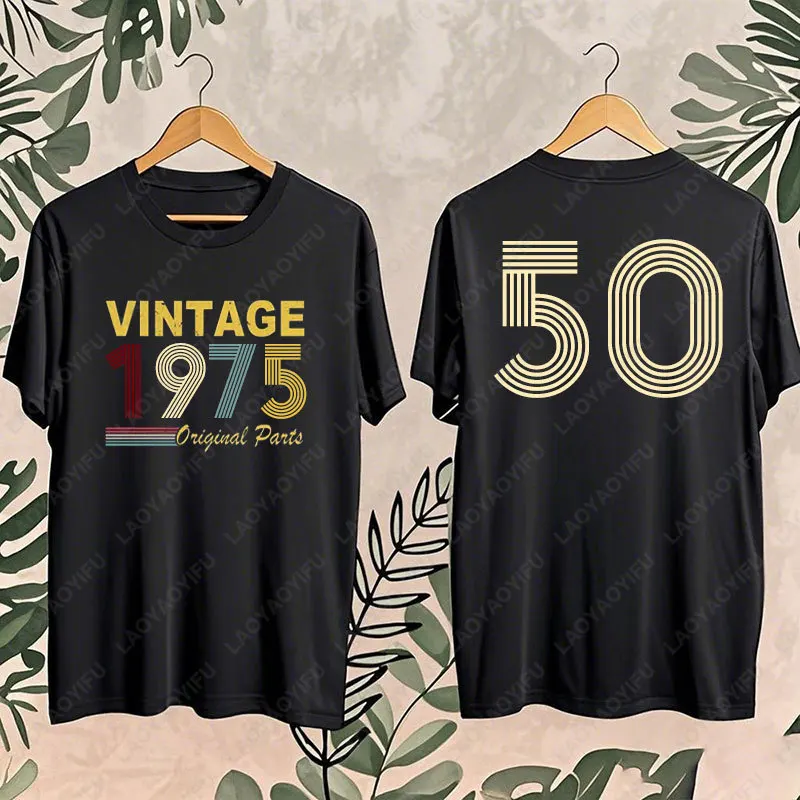 

Birthday Shirts for Men Women 50th 60th Womens Birthday Party Bless Gifts Vintage 1975 1965 Graphic Tee Funny Unisex Cotton Tops