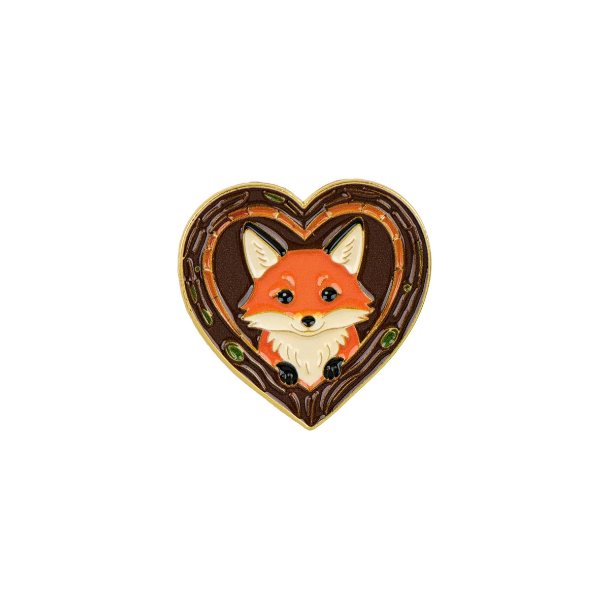 Heart Animal Kawaii Cartoon Enamel Pin Fox Raccoon Lapel Bag Pins Badges on Backpack Brooch for Clothes Jewelry Gifts Friends