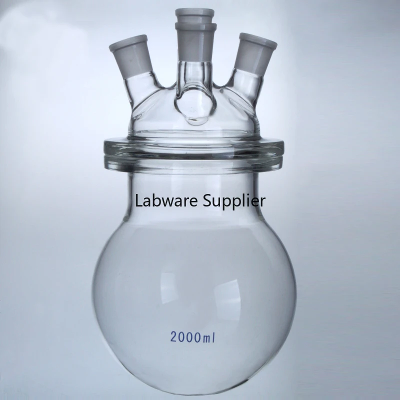 250ml 500ml 1000ml 2000ml Four Mothes Global Glass Reactor Heavy Sheet Glass Reaction Still Reaction Flask