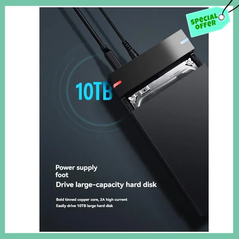 

A95Q-3,5-дюймовый корпус для жесткого диска SATA-USB 3.0, корпус для внешнего жесткого диска, высокоскоростная коробка для передачи данных HDD для ПК и ноутбука, вилка стандарта США