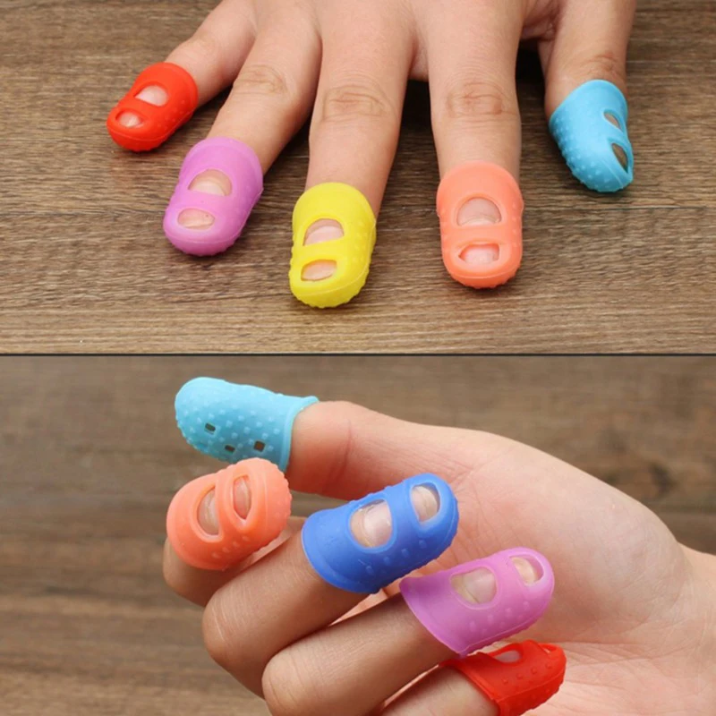 5PCS Multifunctional Silicone Finger Protective Cover Kitchen Cooking Tool Cut-Resistant Heat-Resistant Non-Slip Finger Guard