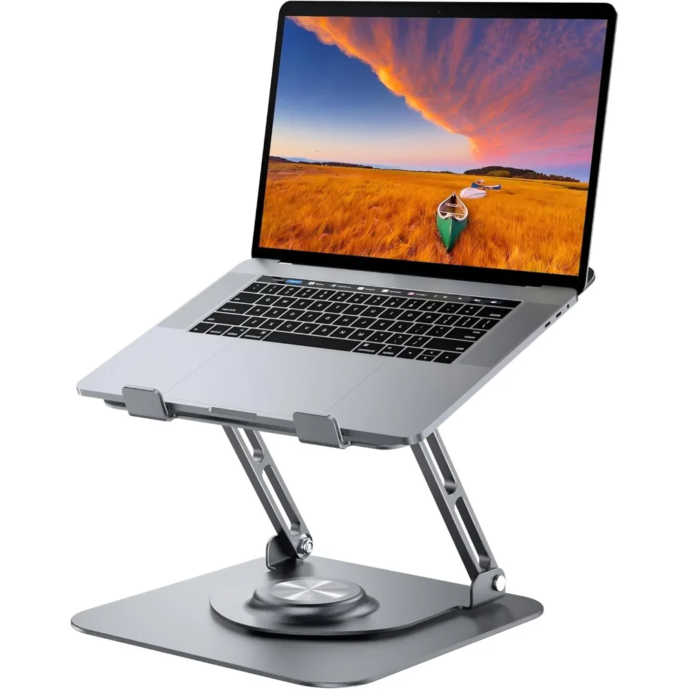 Laptopständer für Schreibtisch, verstellbarer Computerständer mit 360° °   Drehbare Basis,