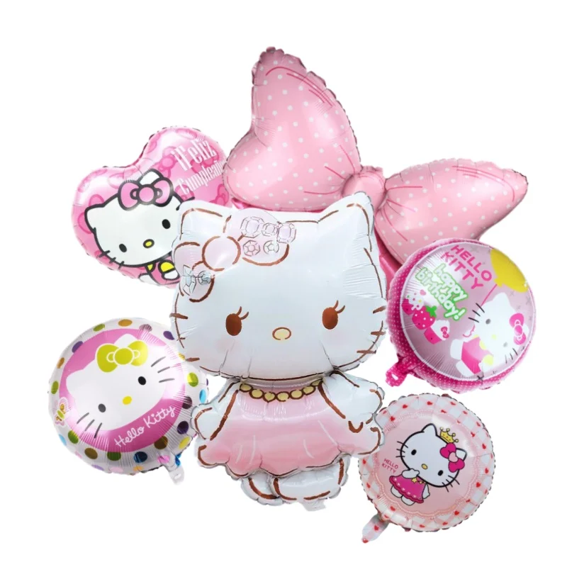 ﻿   ชุดตกแต่งงานวันเกิดธีมเฮลโลคิตตี้ใหม่ ลูกโป่งสไลด์ ของตกแต่งงานเลี้ยงฉลองทารกเพศหญิง งานปาร์ตี้สีชมพู ลูกโป่งเฮลิียมรูปแมว KT อุปกรณ์ตกแต่ง