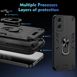 Armor Case for Motorola Moto G24 Power Car Magnetic Finger Ring Holder Shockproof Hard Phone Cover MotorolaG24Power Coque L1