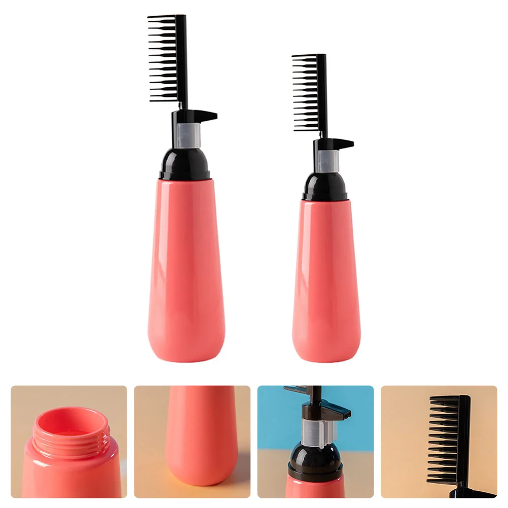 

2 Pcs Hair Color Bottle Shampoo Dye Applicator Plastic Scalp Coloring Styling Comb Salon