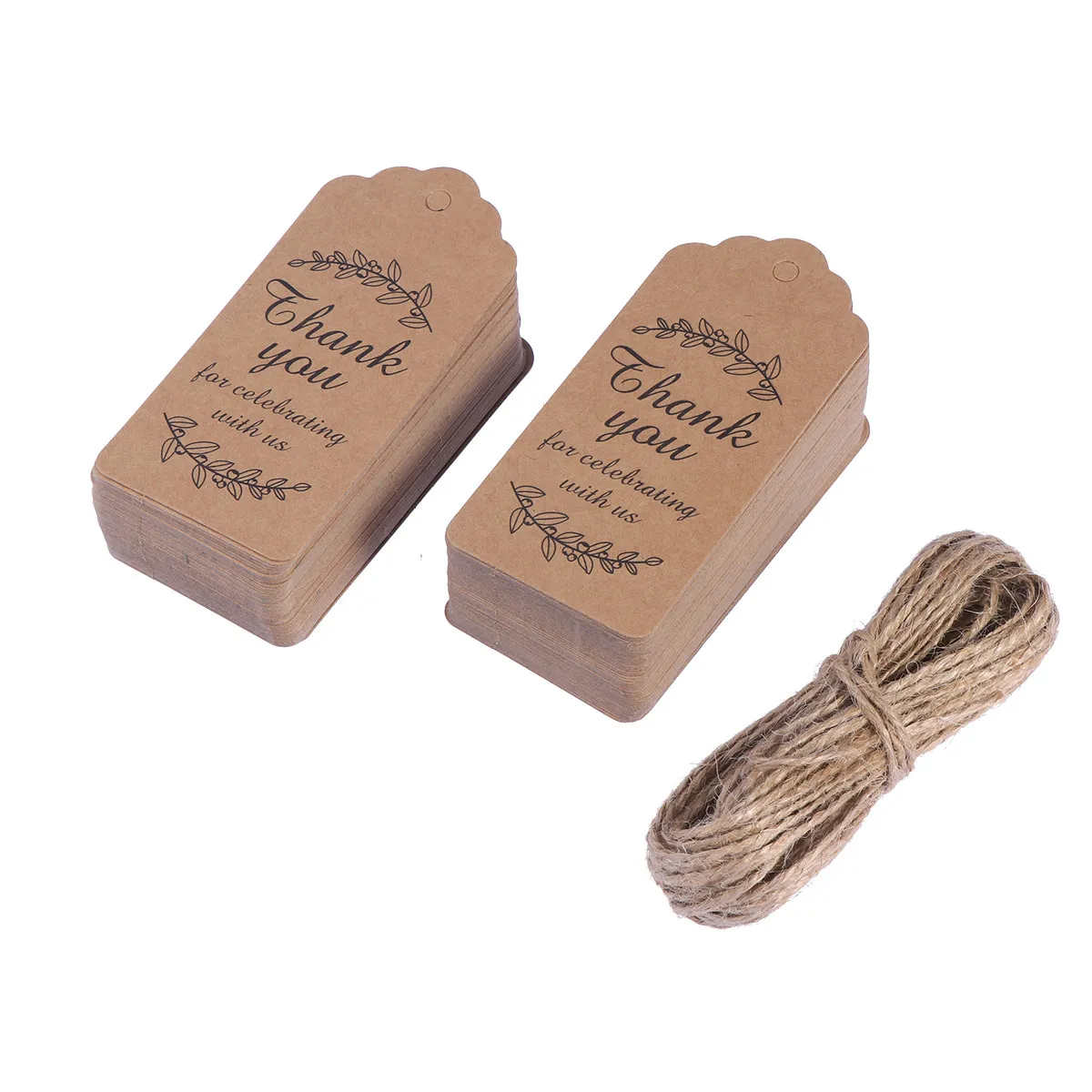 

101Pcs Brown Kraft Paper Tags Blank Thank You Notes for Baking Cookies Candy Jar Decoration Gift Tag Set Gift Tags