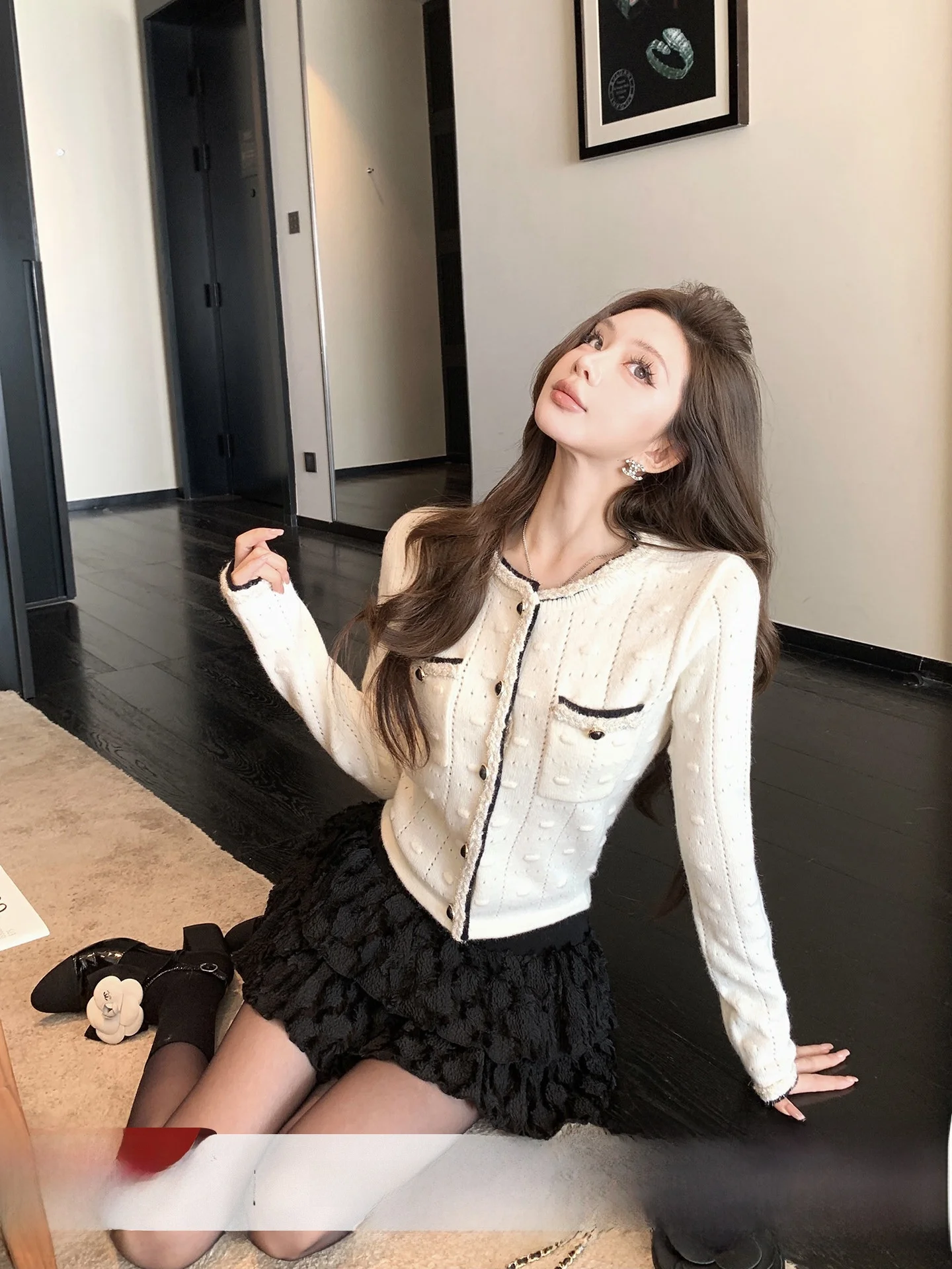 

Вязаный кардиган женский осенне-зимний, мягкий, из серии Fraant Song, нежный свитер