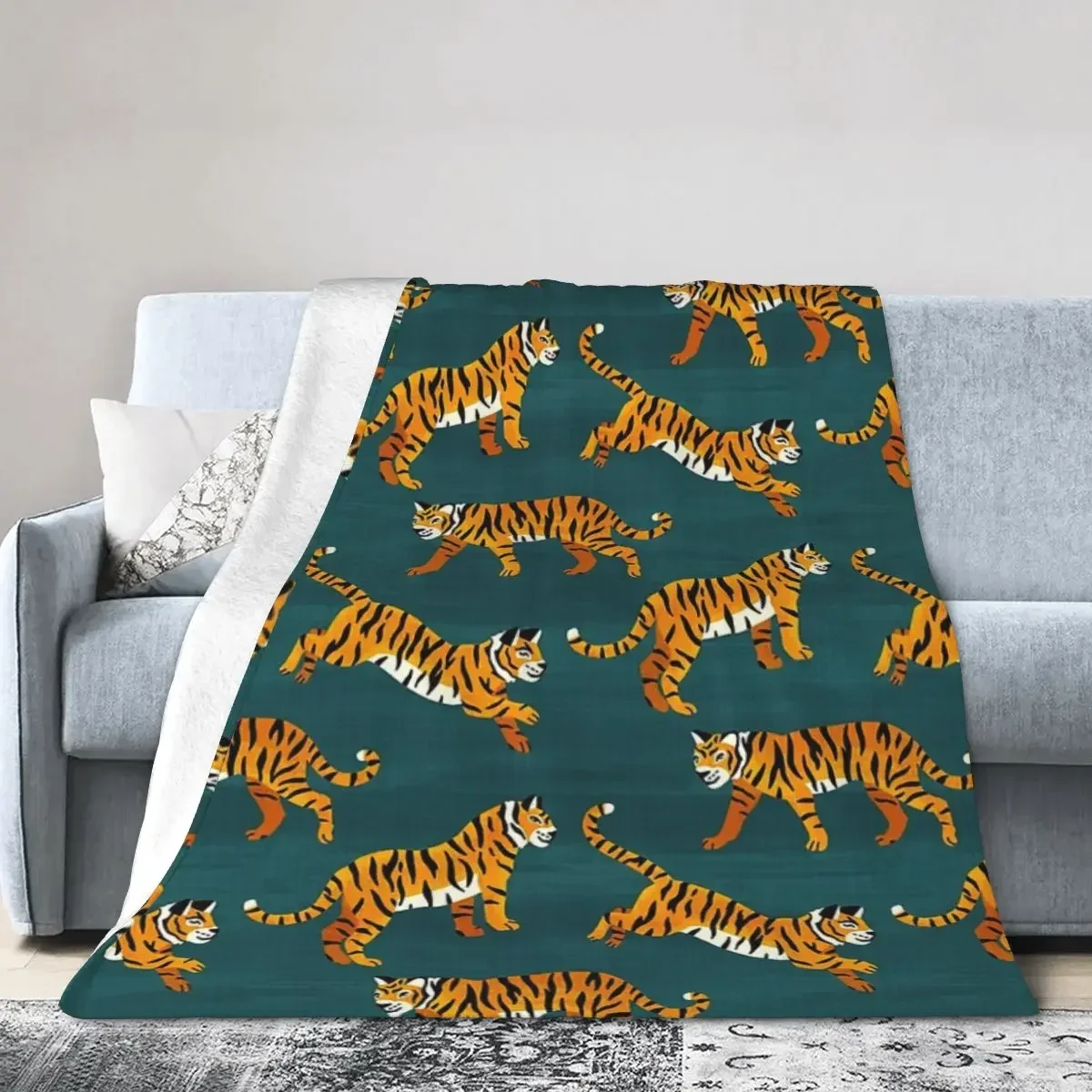 

Bengal Tigers - Navy Blanket Soft Warm Flannel Throw Blanket Bedspread for Bed Living room Picnic Travel Home Couch