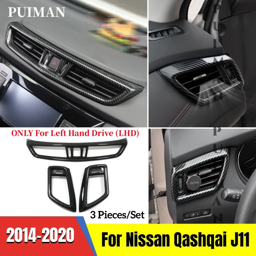 

ABS Car Dashboard Air Outlet Regulator Decorative Frame Cover Trims For Nissan Qashqai J11 Rogue Sport 2014-2020 Accessories
