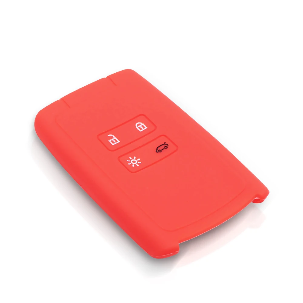 Dandkey Silicon Smart Car Key Cover For Renault 2018 2019 Koleos Kadjar Megane 4 Buttons Card Key Remote Fob Protector Case