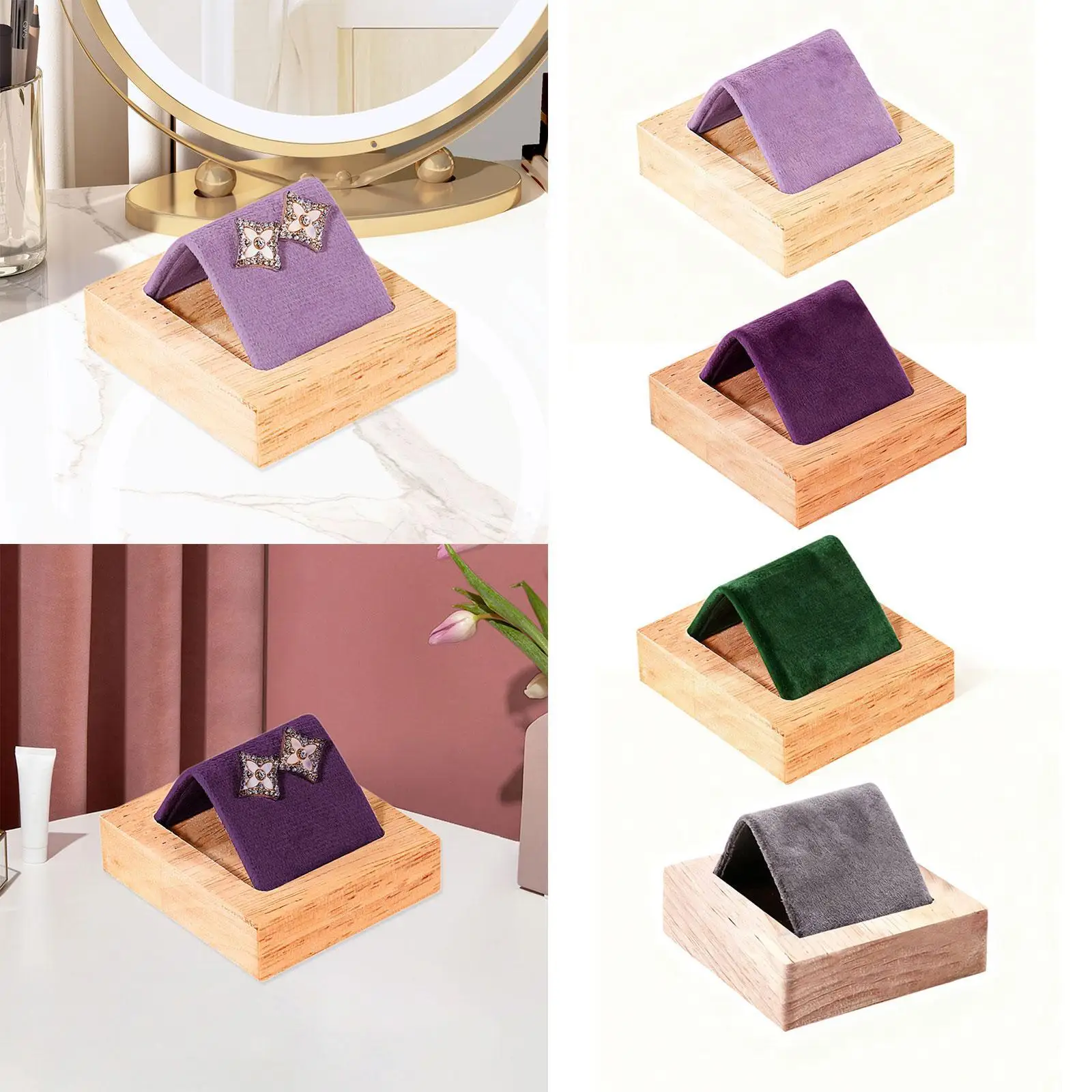

Earring Holder, Wooden Earrings Display Stand, Earring Organizer Display Tray, for Shops