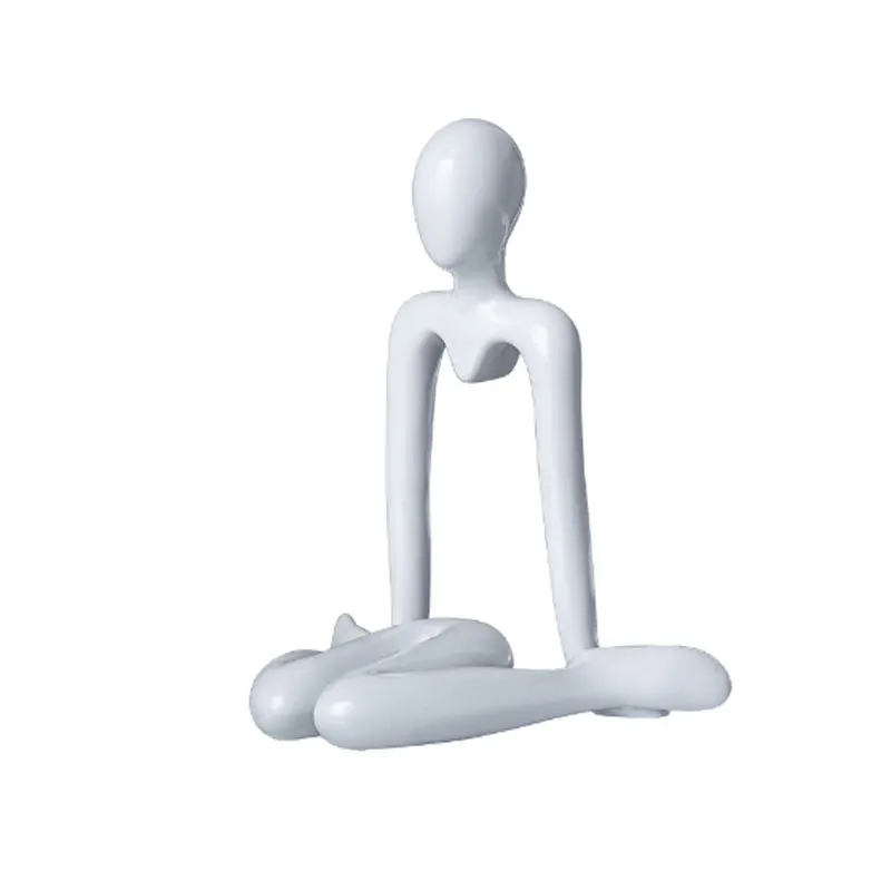 

Plastic Thinker Statues Abstract Mini Characters Figurines Ornaments Sitting Posture Statue Crafts Desktop Decor Artworks