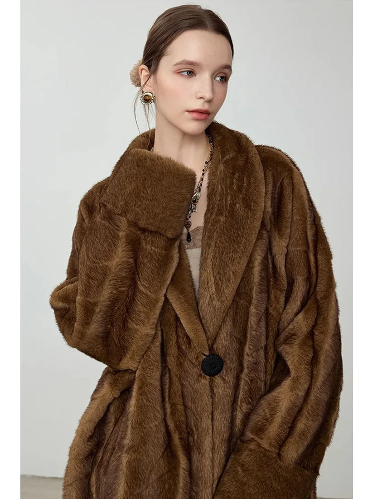 ZADORIN Luxury Designer Mink Coat Woman Clothing Elegant Long