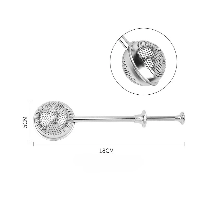 304 مصفاة شاي من الفولاذ المقاوم للصدأ المحمولة كروية الصحافة نوع الشاي بروير الإبداعية تلسكوبي صغير أوراق الشاي تصفية أدوات الشاي المنزلية #3