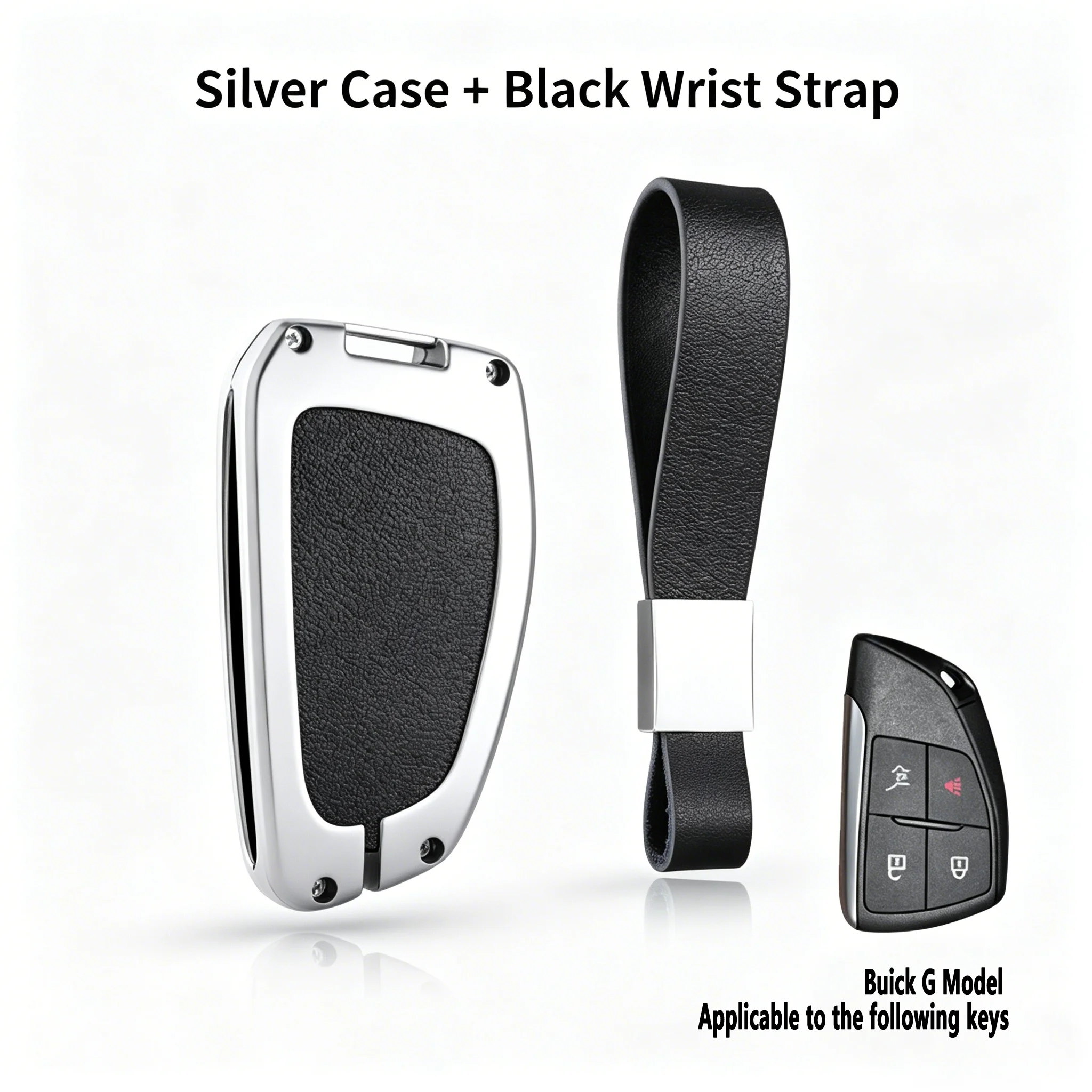 

Zinc Alloy TPU Key Fob Cover for Buick Envision S GS Plus Regal Avenir 4-Button Smart Key Protector Case with Keychain