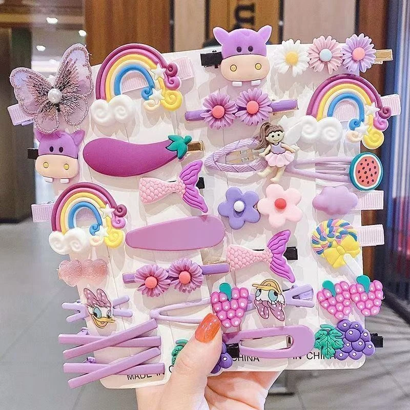 28/42-teiliges Cartoon-Baby-Haarspangen-Set, Blumen- und Frucht-Haarspangen für Mädchen, Haarnadeln für Ponyfrisuren, Kinder-Haaraccessoires – Detail 3