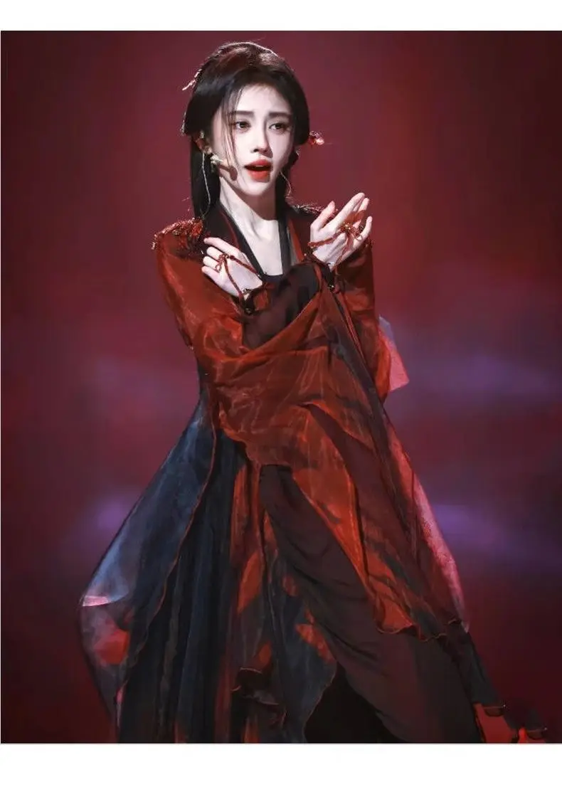 

Классический танцевальный костюм Bla Lotus, большая распашная юбка Ele Performance Outfit Fene Long Han Sle, спортивная одежда 2025