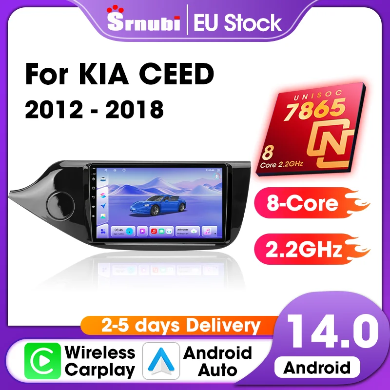Srnubi Autoradio für KIA CEED 2 JD 2012-2018 Stereo-Multimedia-Player Wireless Carplay Android Auto Bildschirm Stereo GPS-Navigation