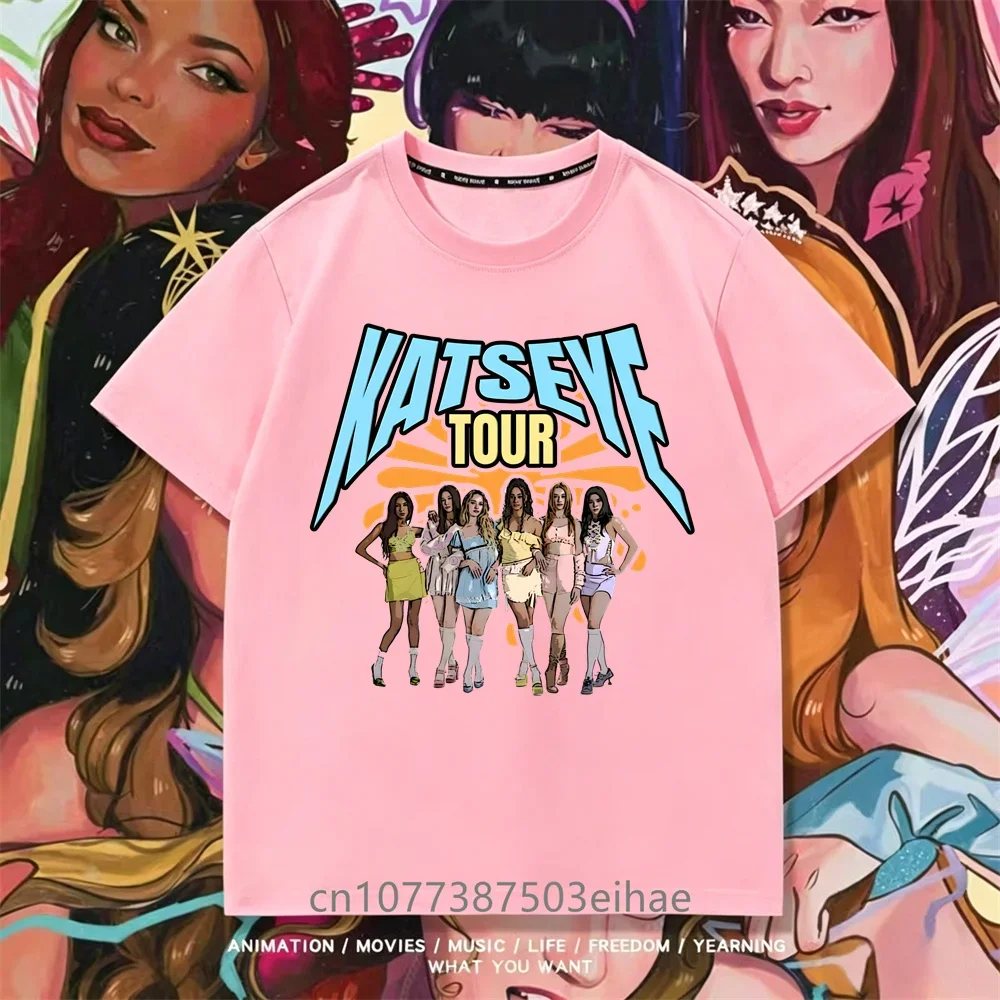 Summer Short Sleeve Tops Global Girl Group Katseye Graphic T Shirt Kids Casual Cotton T-shirt Baby Girls Tshirt Toddler Boys Top