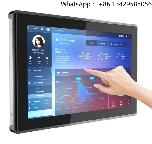 Panel Mount Embedded 15.6 Inch Capacitive Touch Screen Industrial Monitor with VGA HD USB Inpurt for Kiosk Cabinet Enclosure