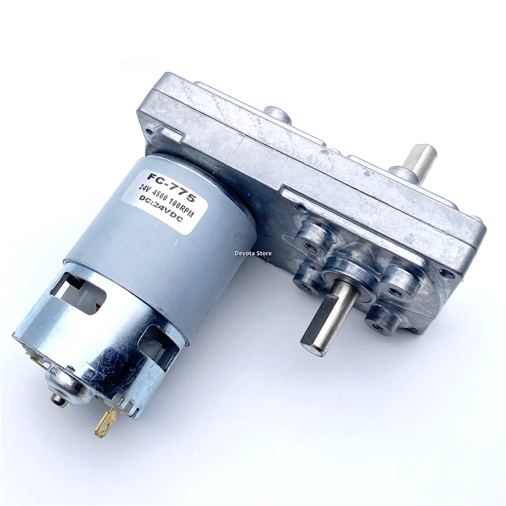 Powerful FC-755/775 Dual Shaft Reducer Gear Motor DC 3V-30V Gearbox Torque Motor Rated 6V12V24V 2.3RPM-750RPM