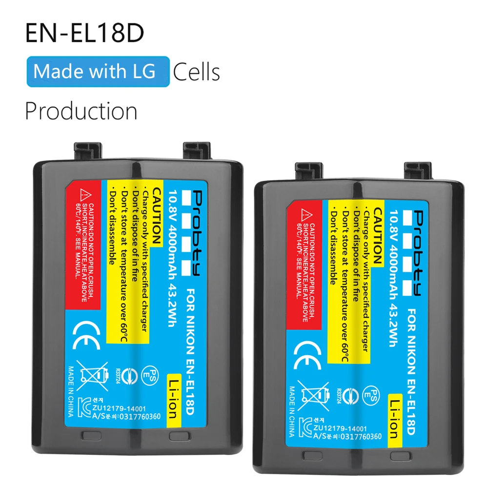 4000mAh EN-EL18d ENEL18d EN-EL18D Battery For Nikon Z9, D4, D4S, D5, D6