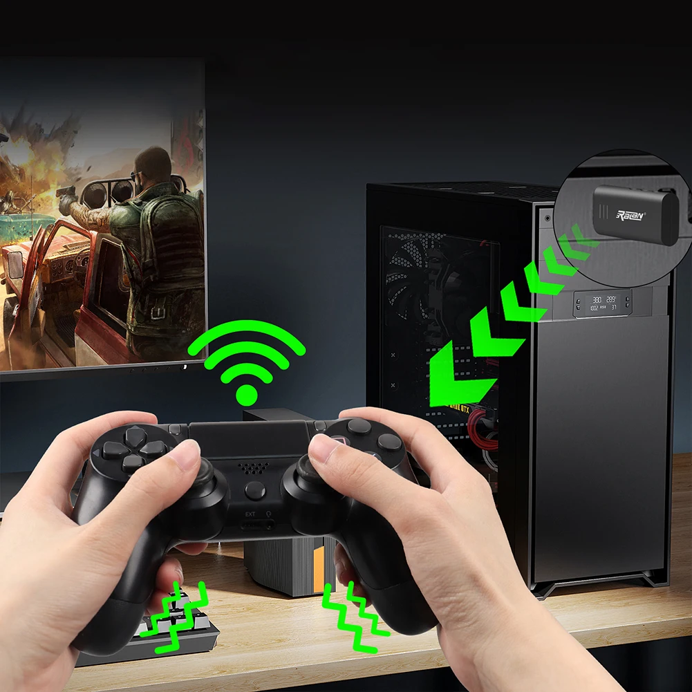 

Controller Adapter USB Receiver BT 5.3 Wireless Adapter USB Wireless Controller Adapter for Nintend Switch PC PS4 PS5 Controller