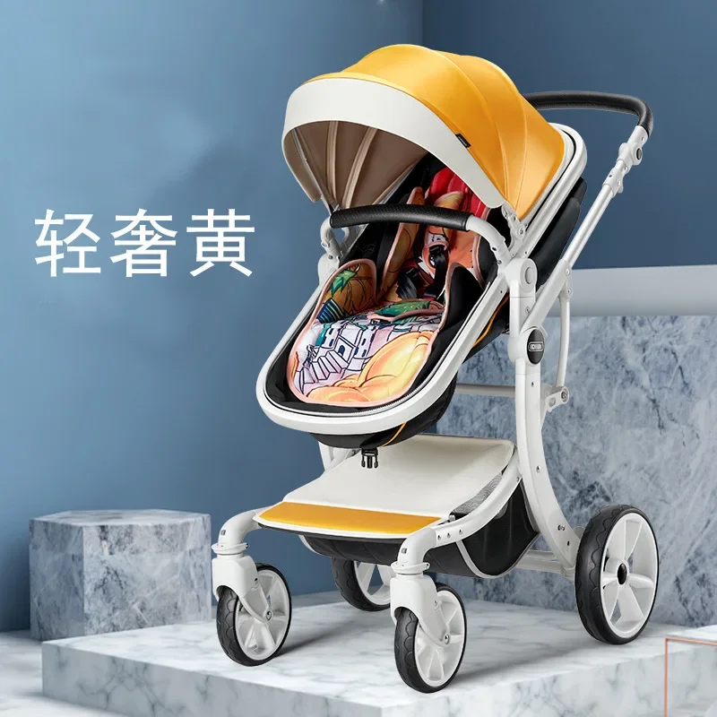 

Baby Stroller Can Sit Reclining High Landscape Folding Shock Absorber Light Newborn Baby Child Stroller New X-type Frame Increas