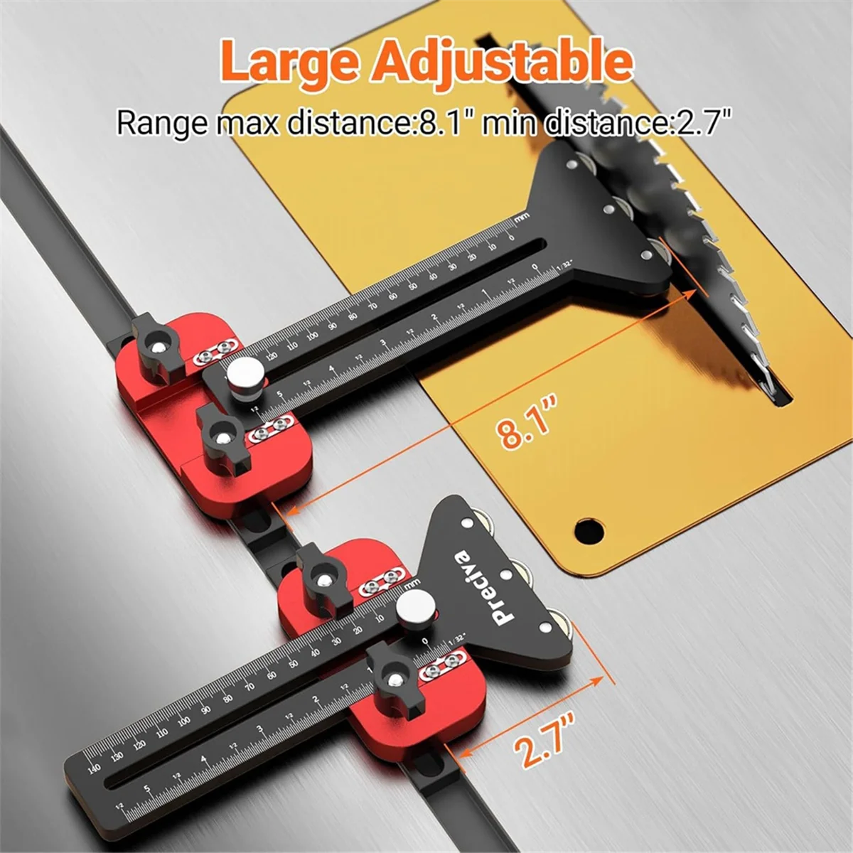 ABNJ Thin Rip Table Saw Jig - 3 Pulleys Thin Rip Jig for Making Repetitive Narrow Strip Cuts, Table Saw Guide Fits