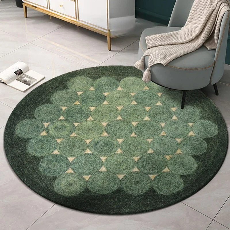 

Contrast Color Circle Living Room Carpet Round Simple Light Luxury Cloakroom Soft Mat Large Area Nordic Bedroom Rugs Ковер 양탄자