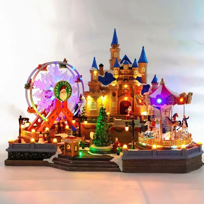 European-style Castle Amusement Park,Christmas Decorations,New Large-scale Luminous Music House,  Holiday Gifts,Castle Ornaments