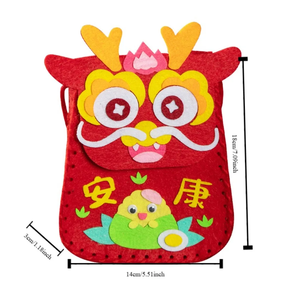 Dragon Pattern Kindergarten Material Package Crafts Non-woven Fabric Chinese Style DIY Toy Antique Style Chinese Zodiac