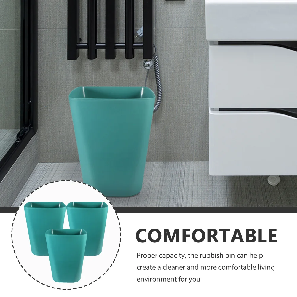 

3Pcs Outdoor Garbage Can Sturdy Trash Bucket Large Opening Waste Container for Kitchen Bathroom Office Use Waste Basket