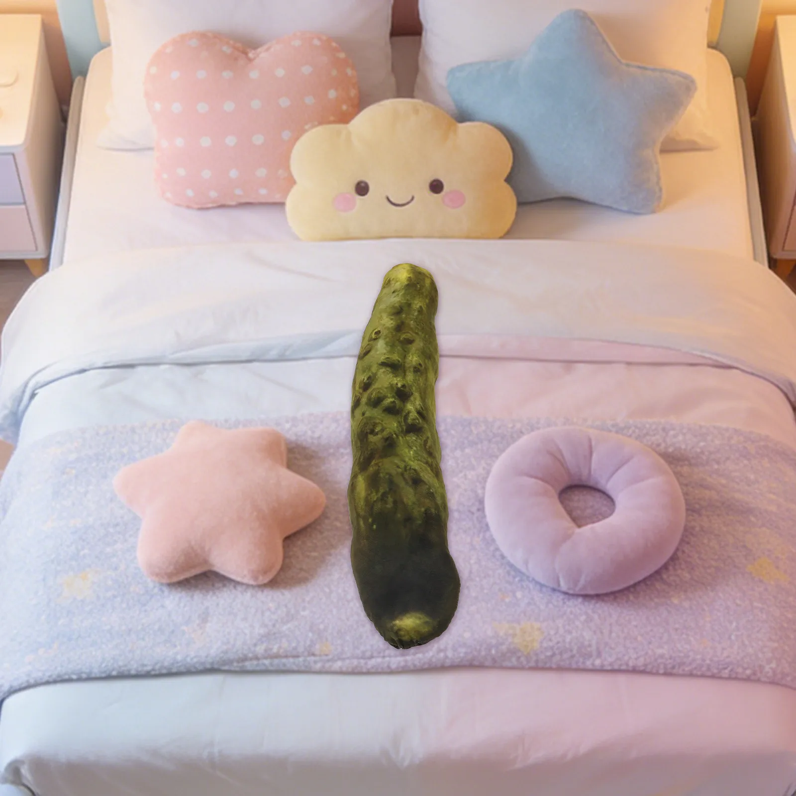 98Cm Giant Pickle Shaped Cushion Funny Realistic Food Design Pillow for Couch Bedroom Chair Decor Stuffed Comfort Snuggle