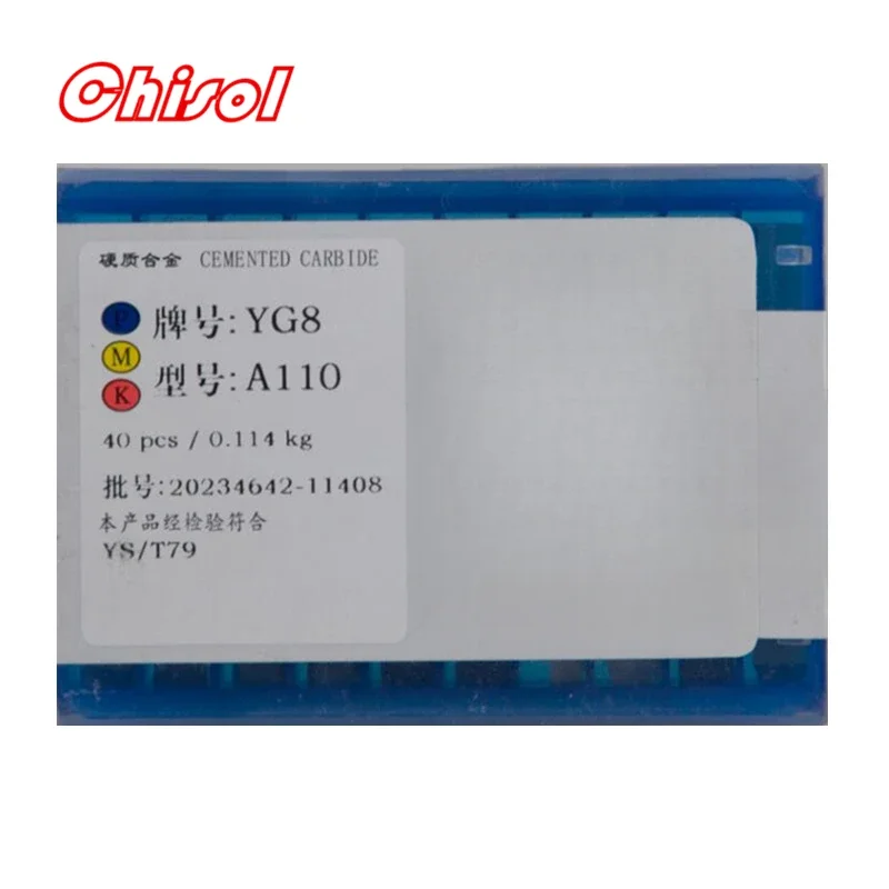 Inserções do carboneto para soldar, ferramentas de corte, a110, yt5, yw2, yw1, yt15, yt14, yg6, yg8, 40 pcs/box
