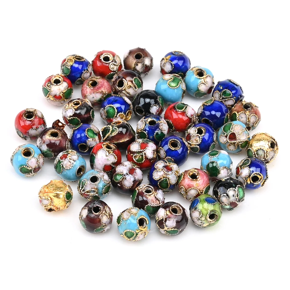 

Винтажные перегородчатые бусины ручной работы, смешанные круглые подвески, свободные бусины-разделители для изготовления ювелирных изделий 6/8/10/12 мм