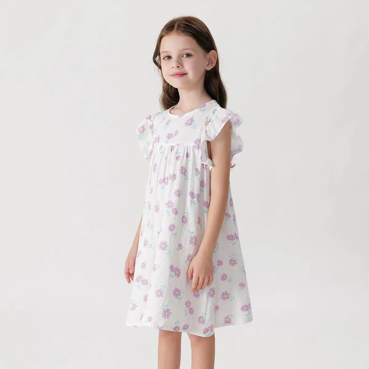 

MARC&JANIE Girls Daisy Print Flutter Sleeve Dress for Summer 240652