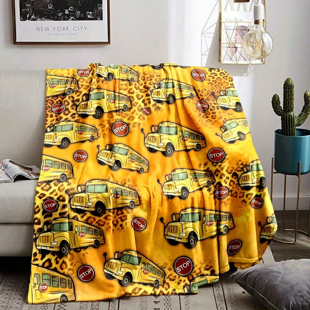

Фланелевое одеяло с принтом автобуса для всех сезонов, идеально подходит для гостиной, офиса, дивана и путешествий.